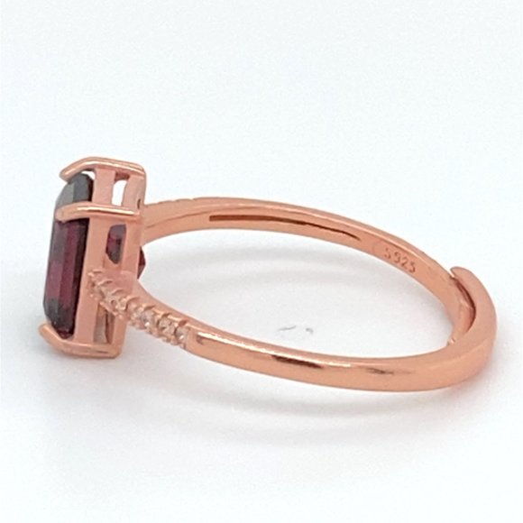 Pyrope Garnet 2.45ct Rose Gold Finish Solid 925 Sterling Silver Ring - Picture 5 of 6
